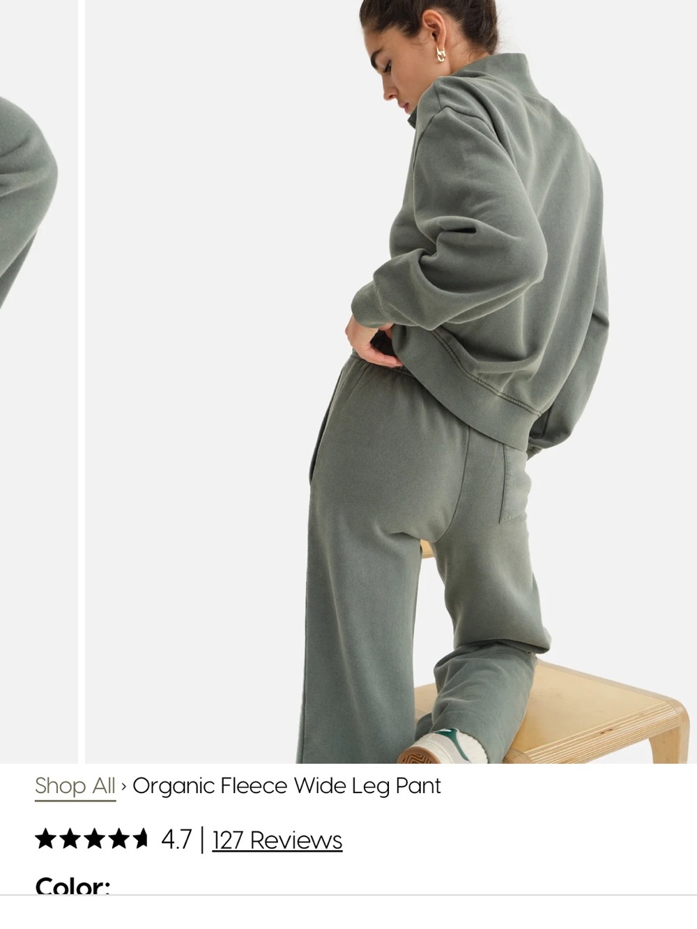 MATE Organic Fleece Wide Leg Pant - blue grey - Picture 2 of 16